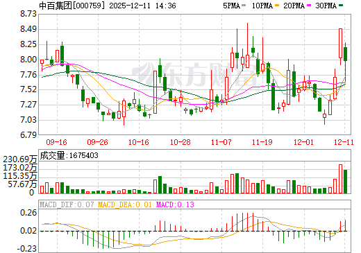 中百集团日K线图