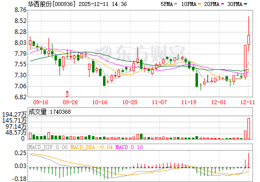 华西股份日K线图