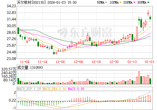 沃尔核材日K线图