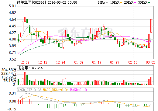 赫美集团日K线图