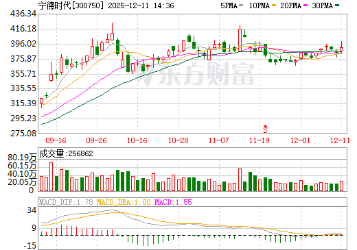 宁德时代日K线图