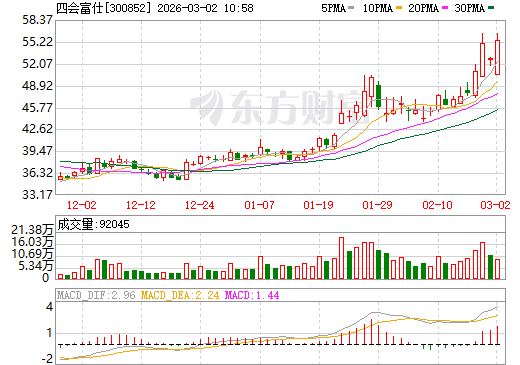 四会富仕日K线图