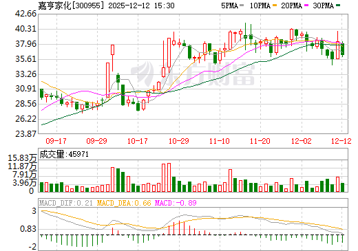 嘉亨家化日K线图