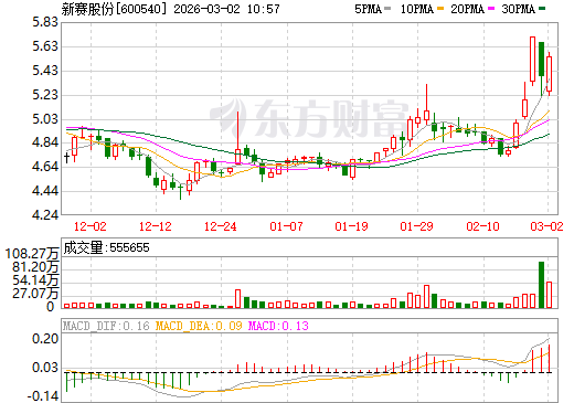 新赛股份日K线图