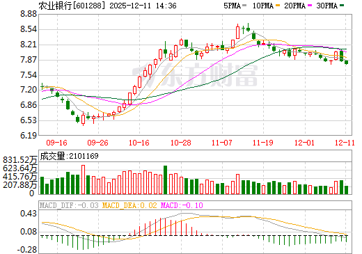 农业银行日K线图